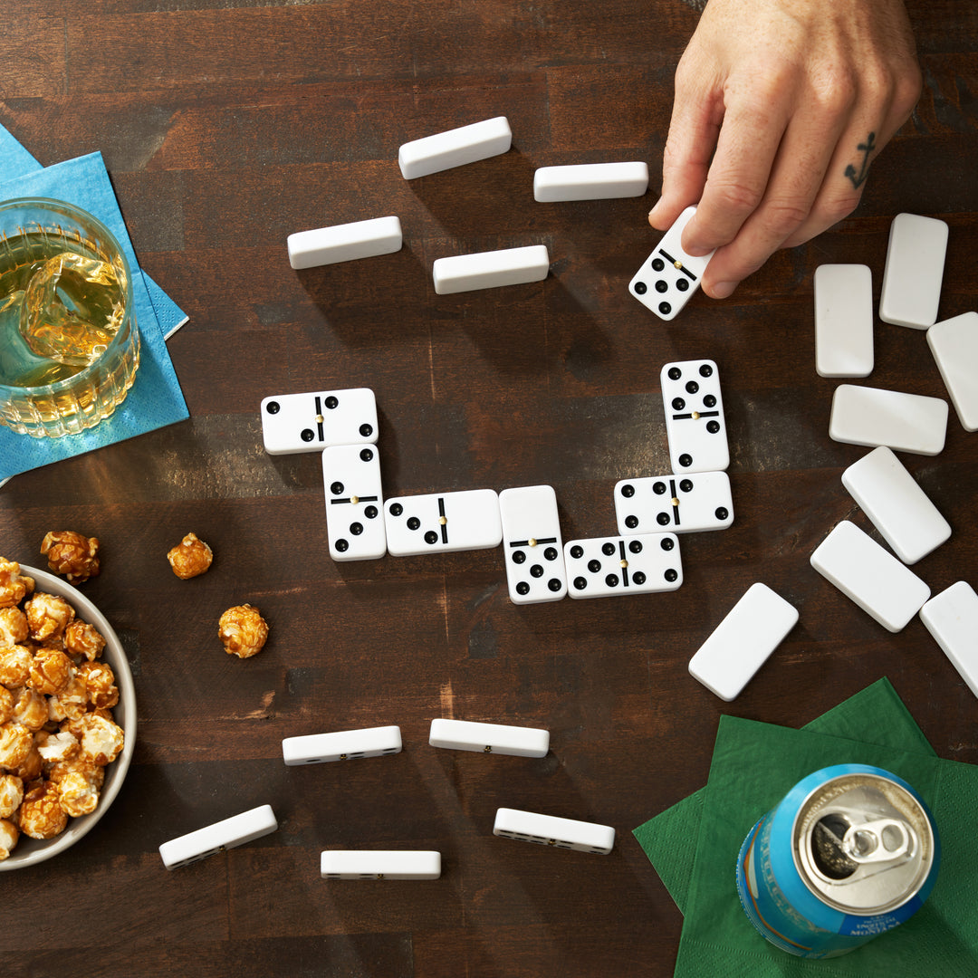 Dominoes Set in Tin