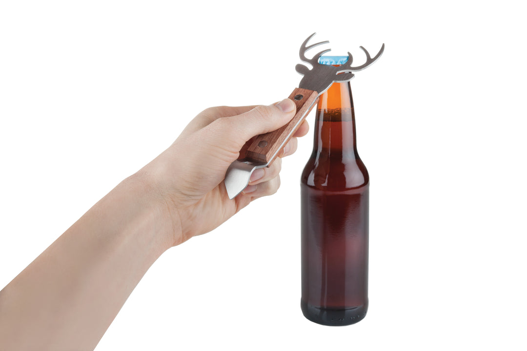 Stag Acacia Wood Bottle Opener