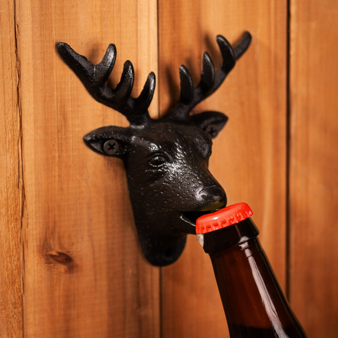 Cast Iron Moose w/antlers Bottle Opener Cast Iron Moose w/antlers Bottle Opener