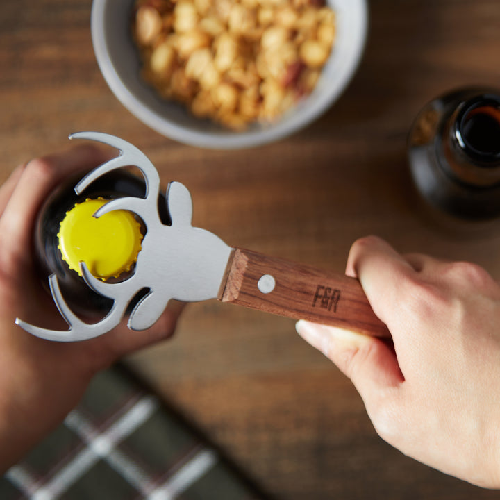 Stag Acacia Wood Bottle Opener